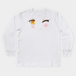 Anime eyes wink Kids Long Sleeve T-Shirt